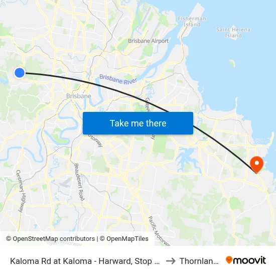 Kaloma Rd at Kaloma - Harward, Stop 38 to Thornlands map