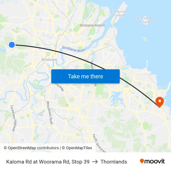 Kaloma Rd at Woorama Rd, Stop 39 to Thornlands map