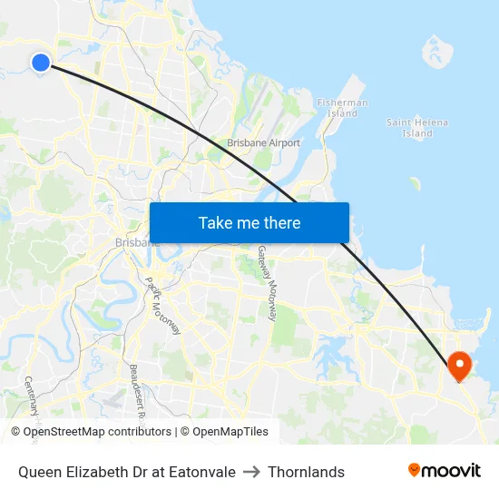 Queen Elizabeth Dr at Eatonvale to Thornlands map