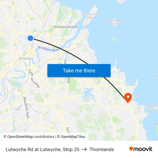 Lutwyche Rd at Lutwyche, Stop 20 to Thornlands map
