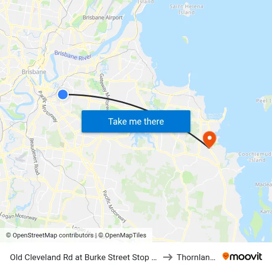 Old Cleveland Rd at Burke Street Stop 25 to Thornlands map
