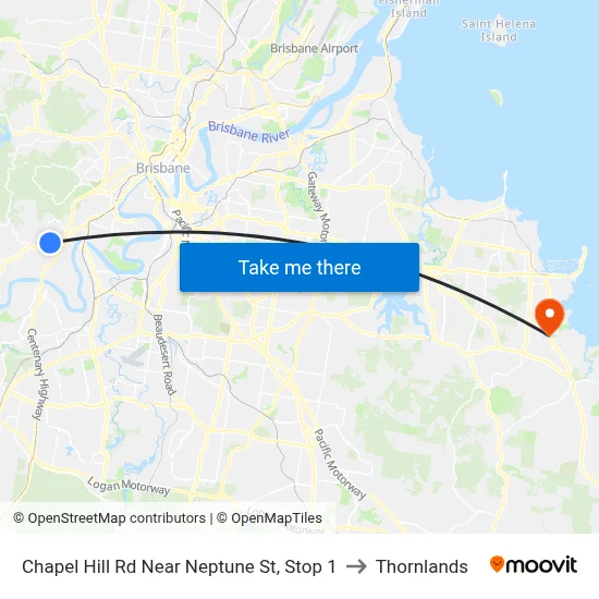 Chapel Hill Rd Near Neptune St, Stop 1 to Thornlands map