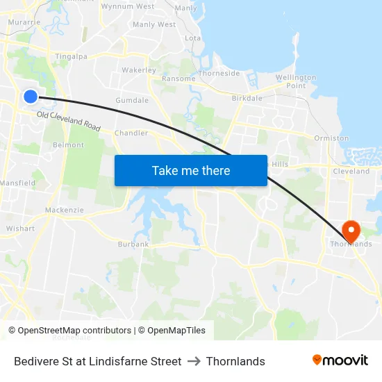 Bedivere St at Lindisfarne Street to Thornlands map