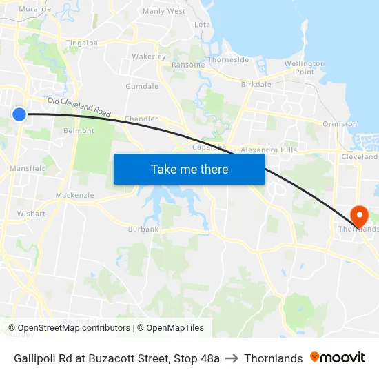 Gallipoli Rd at Buzacott Street, Stop 48a to Thornlands map