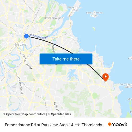 Edmondstone Rd at Parkview, Stop 14 to Thornlands map