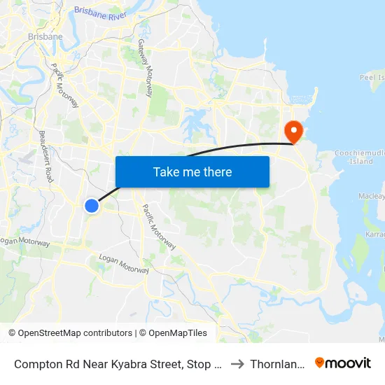 Compton Rd Near Kyabra Street, Stop 86 to Thornlands map
