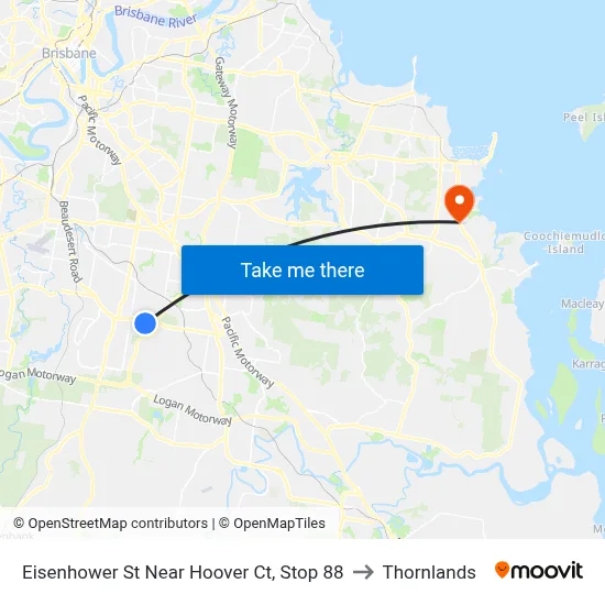 Eisenhower St Near Hoover Ct, Stop 88 to Thornlands map