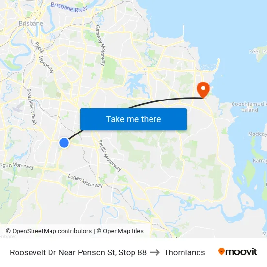 Roosevelt Dr Near Penson St, Stop 88 to Thornlands map
