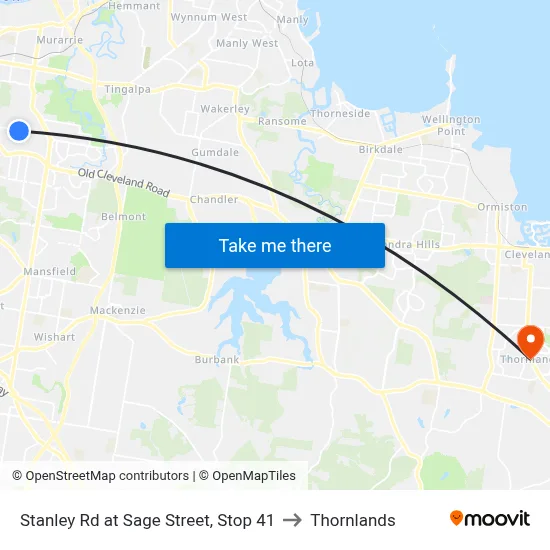 Stanley Rd at Sage Street, Stop 41 to Thornlands map