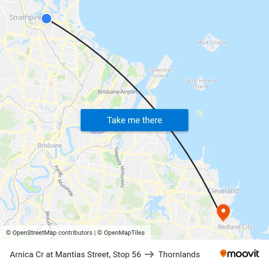 Arnica Cr at Mantias Street, Stop 56 to Thornlands map