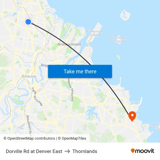 Dorville Rd at Denver East to Thornlands map