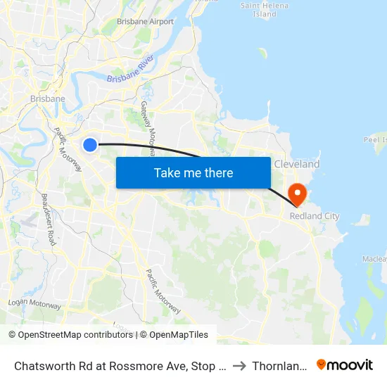 Chatsworth Rd at Rossmore Ave, Stop 32 to Thornlands map