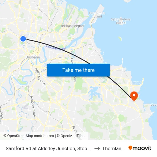 Samford Rd at Alderley Junction, Stop 26 to Thornlands map