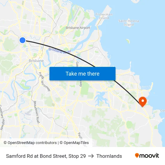 Samford Rd at Bond Street, Stop 29 to Thornlands map