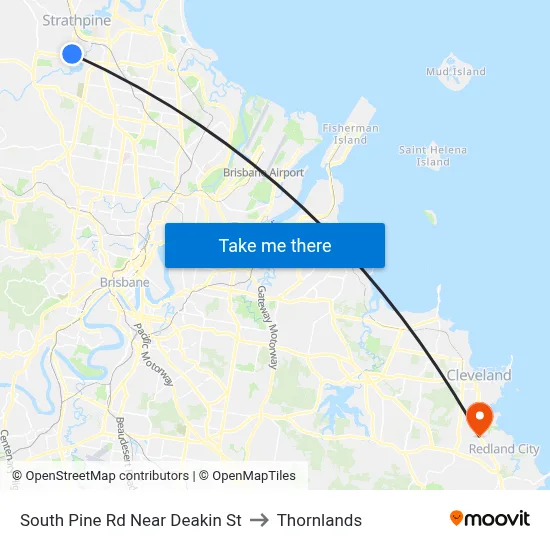 South Pine Rd Near Deakin St to Thornlands map