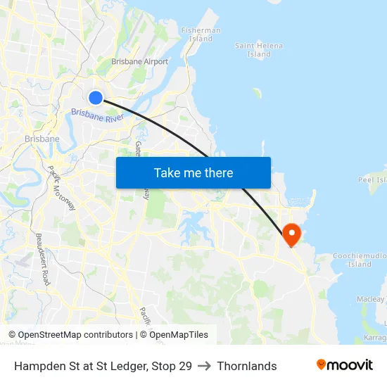 Hampden St at St Ledger, Stop 29 to Thornlands map