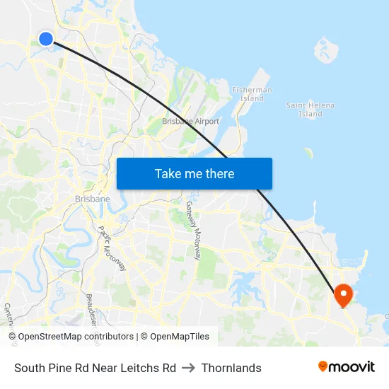 South Pine Rd Near Leitchs Rd to Thornlands map