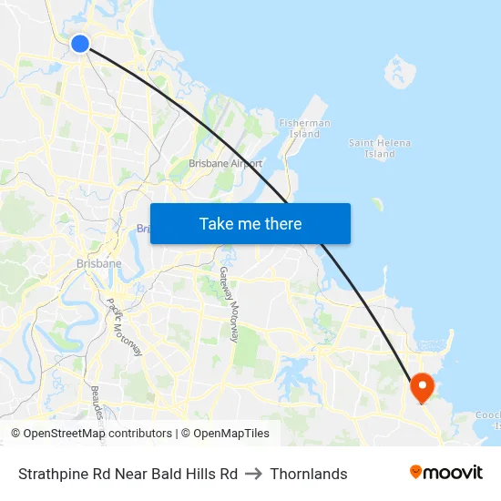 Strathpine Rd Near Bald Hills Rd to Thornlands map