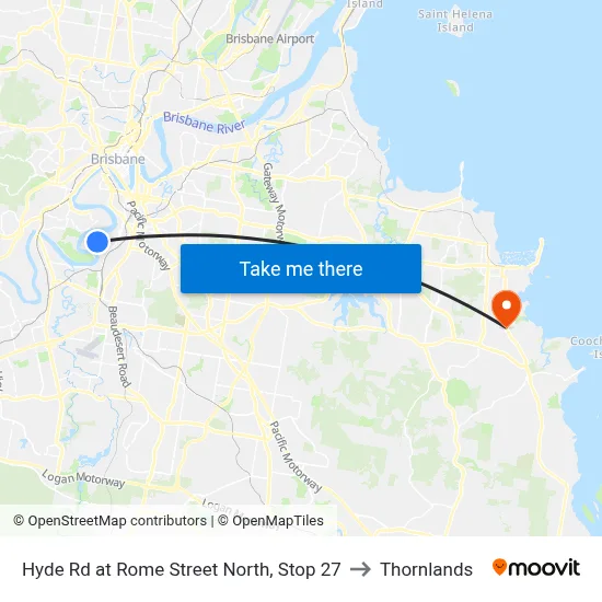 Hyde Rd at Rome Street North, Stop 27 to Thornlands map