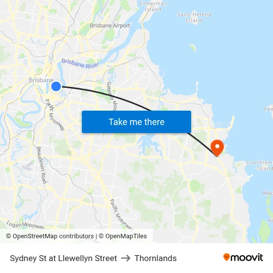 Sydney St at Llewellyn Street to Thornlands map