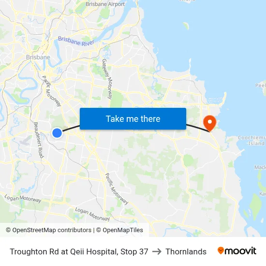 Troughton Rd at Qeii Hospital, Stop 37 to Thornlands map