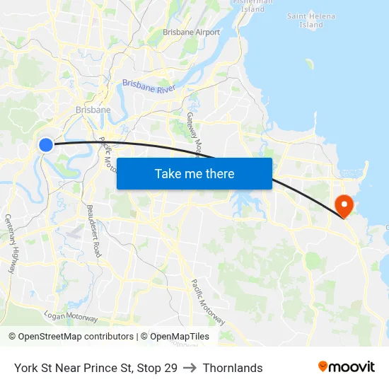 York St Near Prince St, Stop 29 to Thornlands map