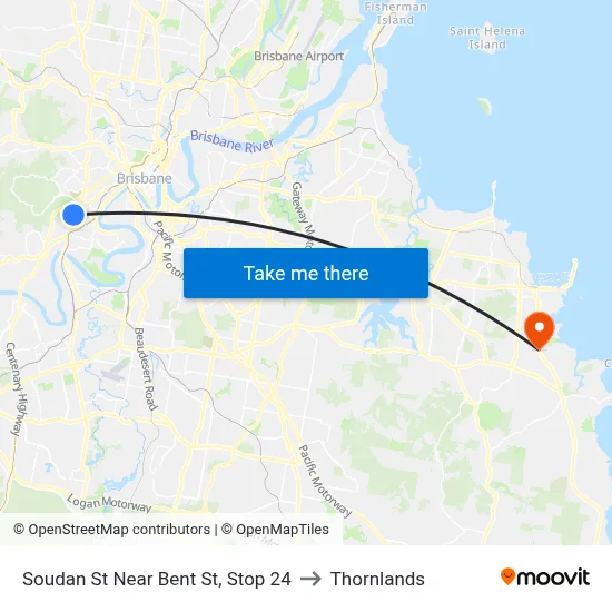 Soudan St Near Bent St, Stop 24 to Thornlands map