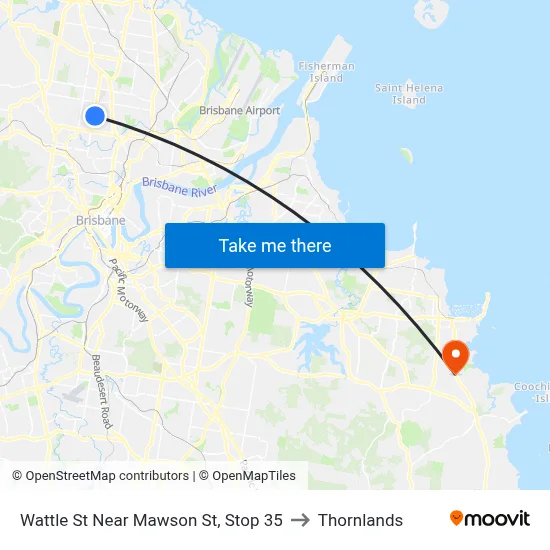 Wattle St Near Mawson St, Stop 35 to Thornlands map