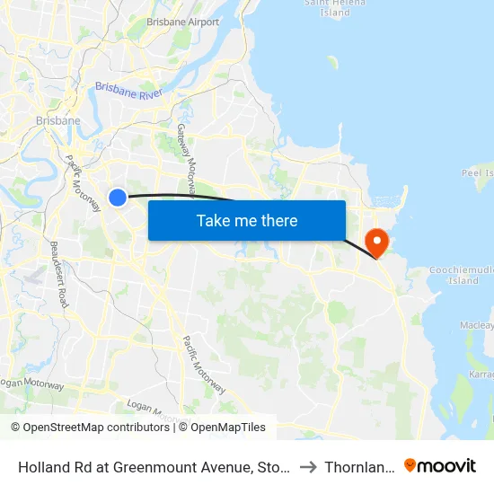 Holland Rd at Greenmount Avenue, Stop 45 to Thornlands map
