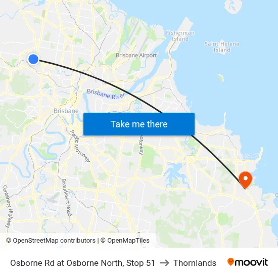 Osborne Rd at Osborne North, Stop 51 to Thornlands map