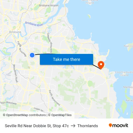 Seville Rd Near Dobbie St, Stop 47c to Thornlands map