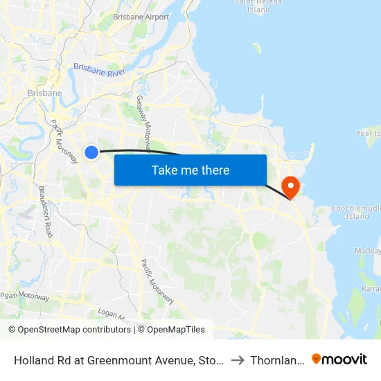 Holland Rd at Greenmount Avenue, Stop 45 to Thornlands map