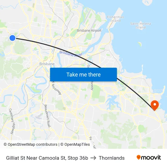 Gilliat St Near Camoola St, Stop 36b to Thornlands map