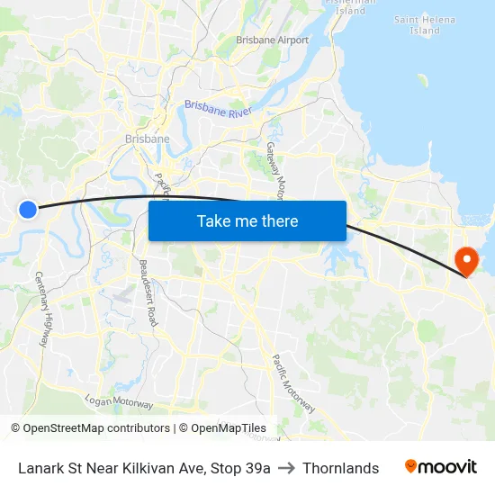 Lanark St Near Kilkivan Ave, Stop 39a to Thornlands map