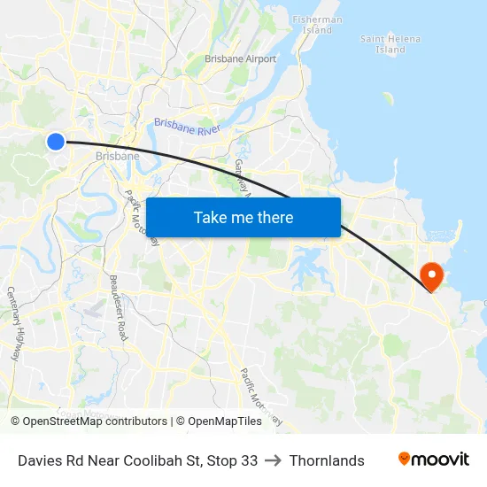 Davies Rd Near Coolibah St, Stop 33 to Thornlands map