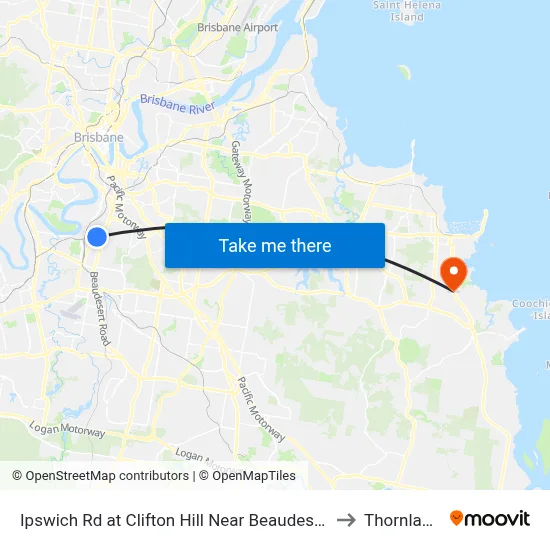 Ipswich Rd at Clifton Hill Near Beaudesert Rd to Thornlands map