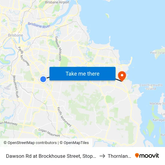 Dawson Rd at Brockhouse Street, Stop 77 to Thornlands map