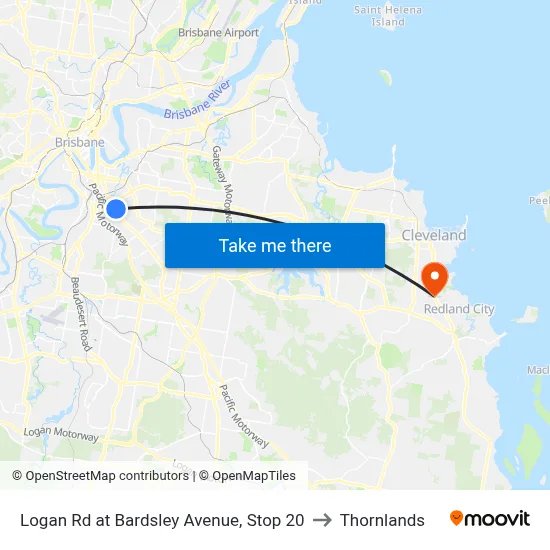 Logan Rd at Bardsley Avenue, Stop 20 to Thornlands map