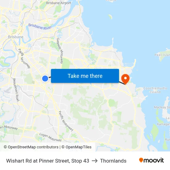 Wishart Rd at Pinner Street, Stop 43 to Thornlands map