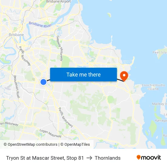 Tryon St at Mascar Street, Stop 81 to Thornlands map