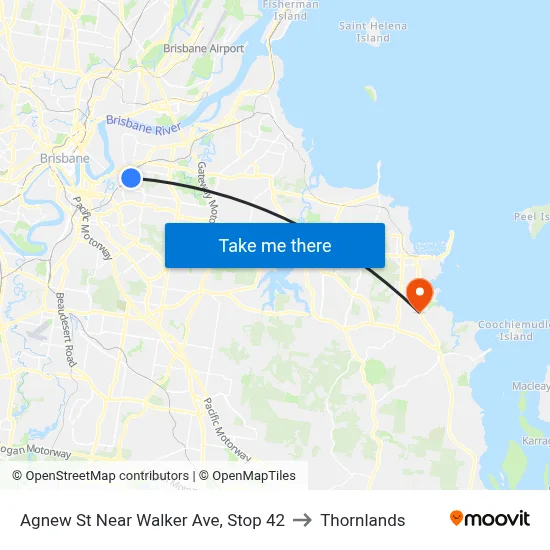 Agnew St Near Walker Ave, Stop 42 to Thornlands map