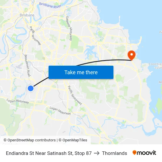 Endiandra St Near Satinash St, Stop 87 to Thornlands map