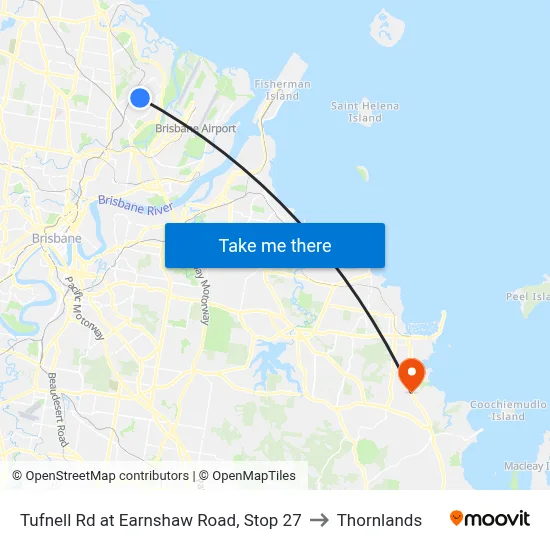 Tufnell Rd at Earnshaw Road, Stop 27 to Thornlands map