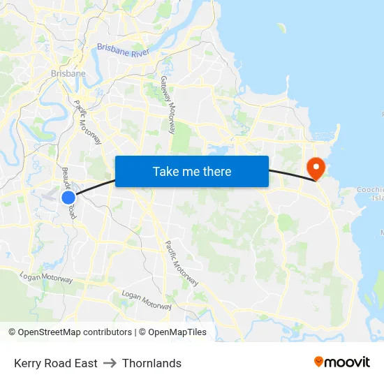 Kerry Road East to Thornlands map