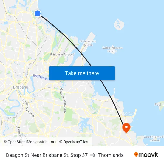 Deagon St Near Brisbane St, Stop 37 to Thornlands map