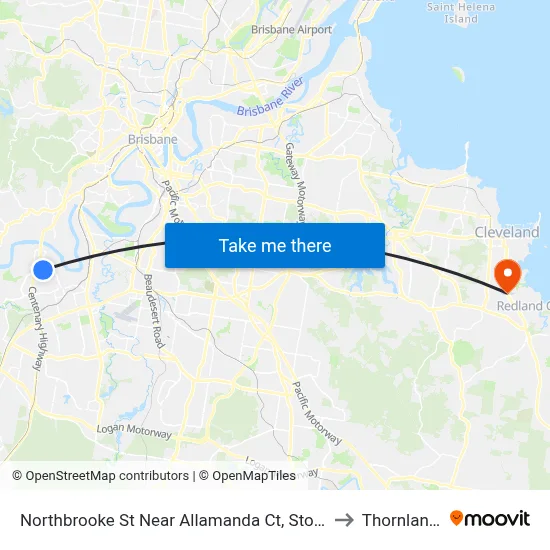 Northbrooke St Near Allamanda Ct, Stop 59 to Thornlands map