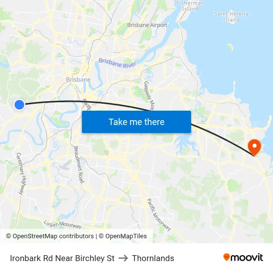 Ironbark Rd Near Birchley St to Thornlands map