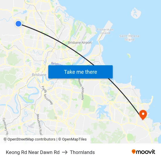 Keong Rd Near Dawn Rd to Thornlands map