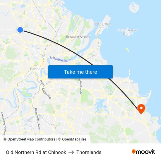 Old Northern Rd at Chinook to Thornlands map