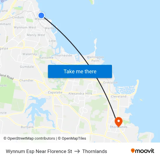 Wynnum Esp Near Florence St to Thornlands map